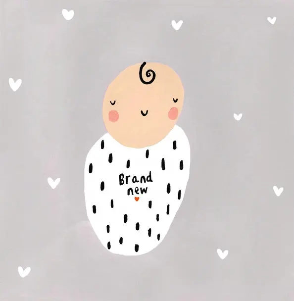Newborn Arrival Greeting Card – Celebratory Baby Announcement Design 1