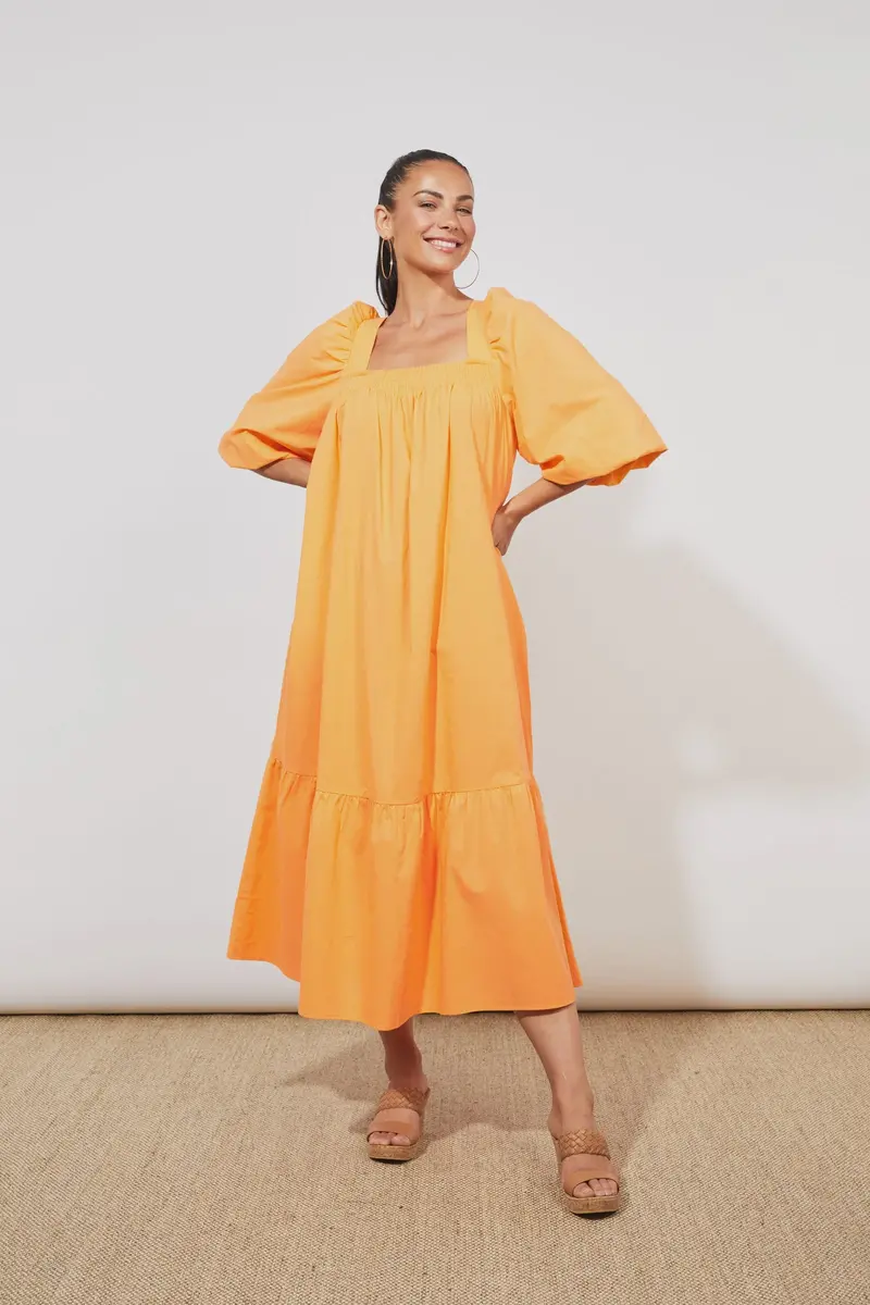 Oahu Mango Tiered Maxi Dress – Effortless Beach Style 1