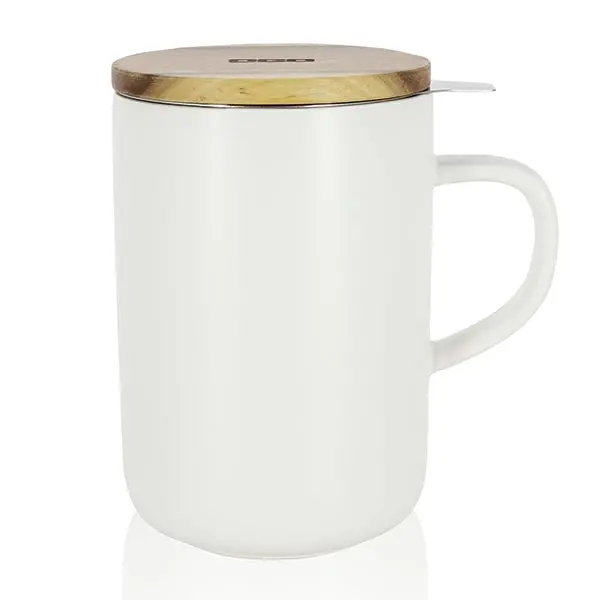 Ogo Juliet Ceramic Tea Mug – 475 Ml White Stoneware Design 1