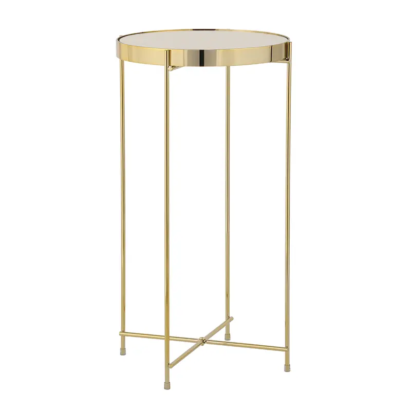 Olga Slim Tall Side Table – Contemporary Black Metal And Wood Accent Piece 1
