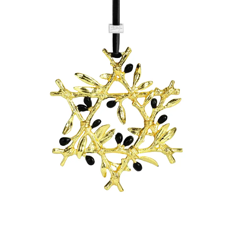 Olive Branch Star Holiday Ornament – Metallic Finish 1