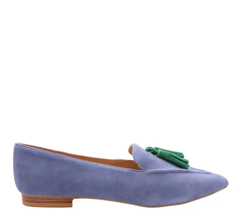 Palace Loafer In Cobalt Blue And Emerald Green Suede 1
