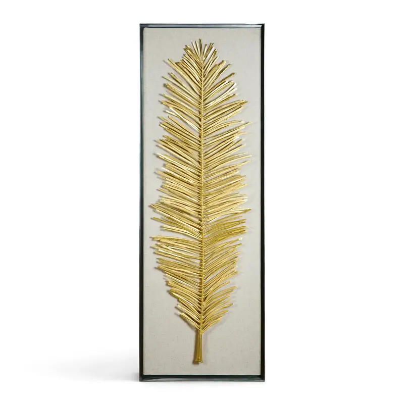 Palm Leaf Motif Large Fabric Shadow Box Display 1