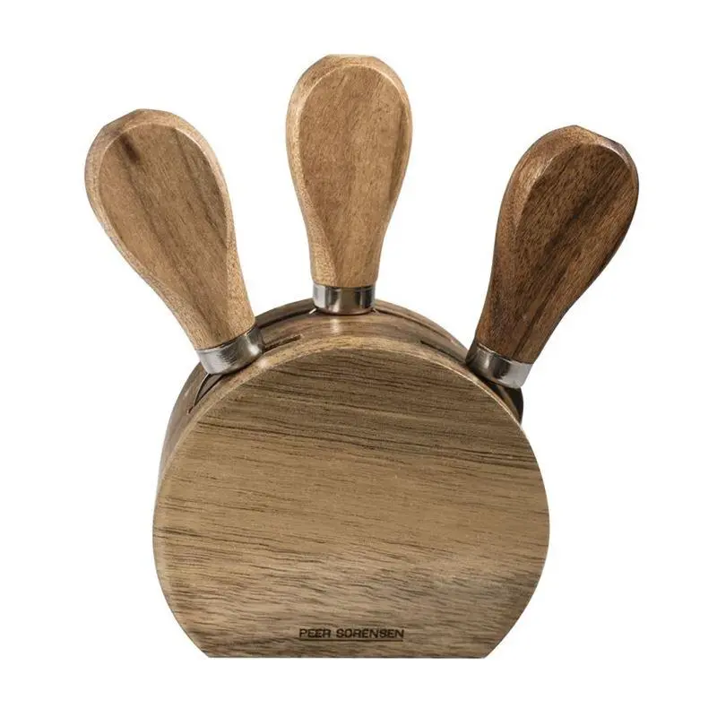 Peer Sorensen Acacia Wood 4-Piece Cheese Knife Block 1