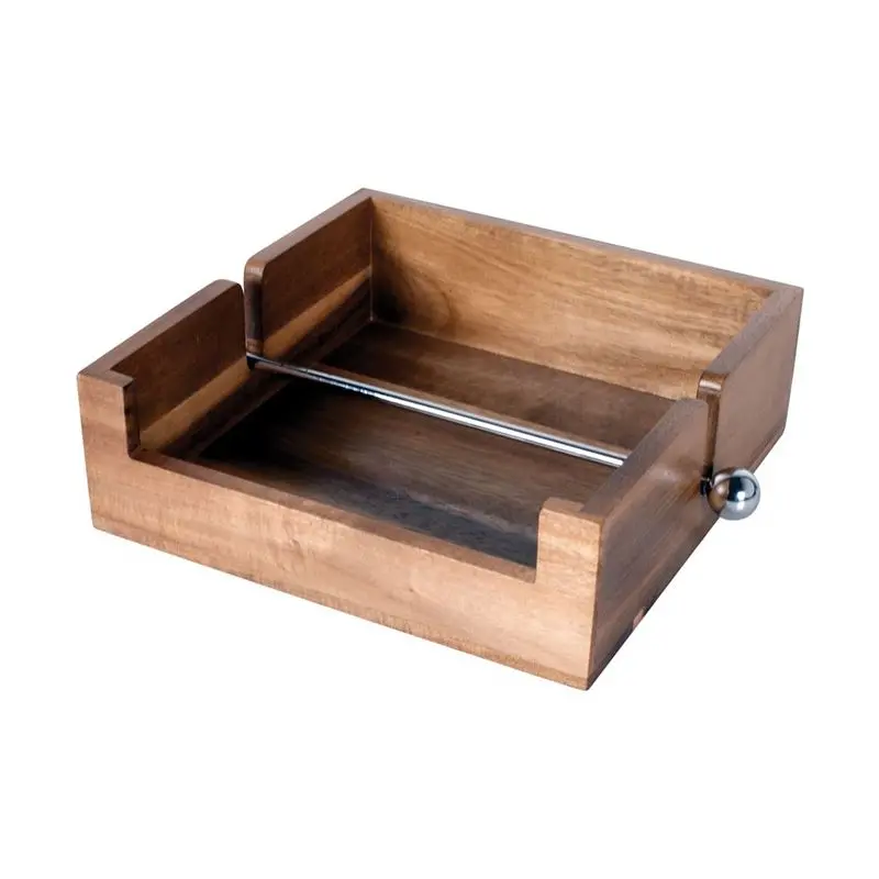 Peer Sorensen Acacia Wood Napkin Holder – Minimalist 19.7Cm Square 1