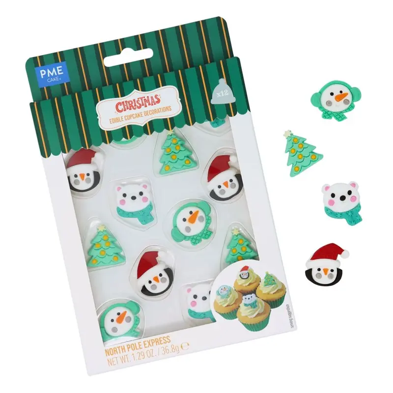 Pme North Pole Express Themed Edible Sugar Accents (12-Piece) 1