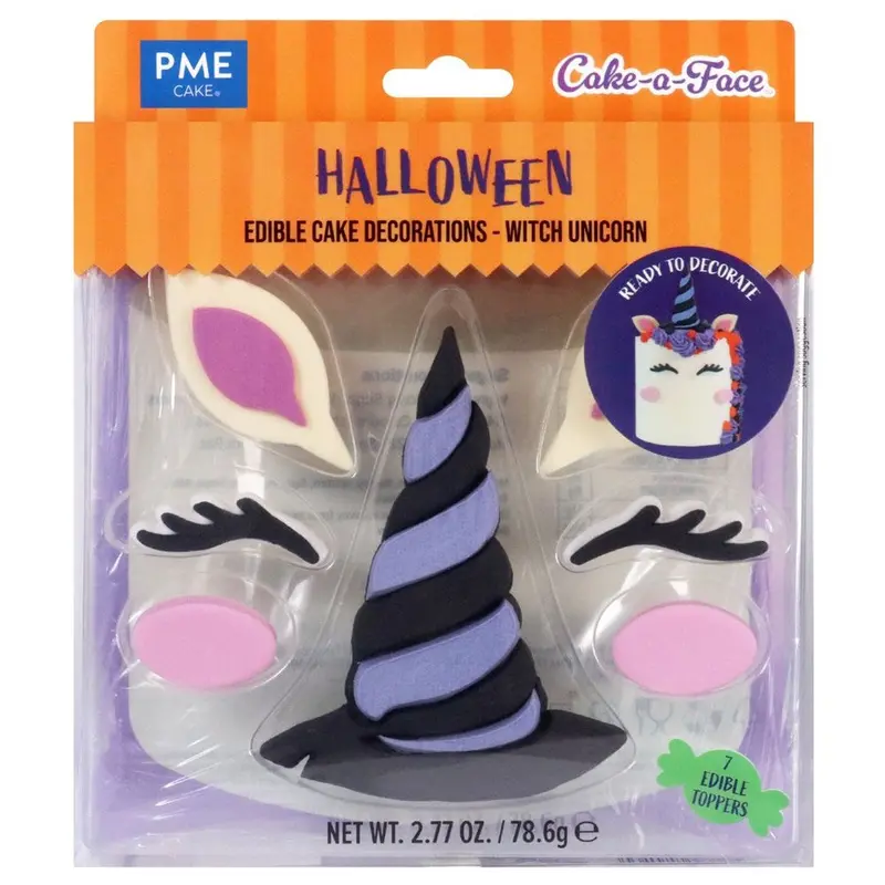 Pme Witch & Unicorn Themed Edible Cake Decor – 7-Piece Set 1
