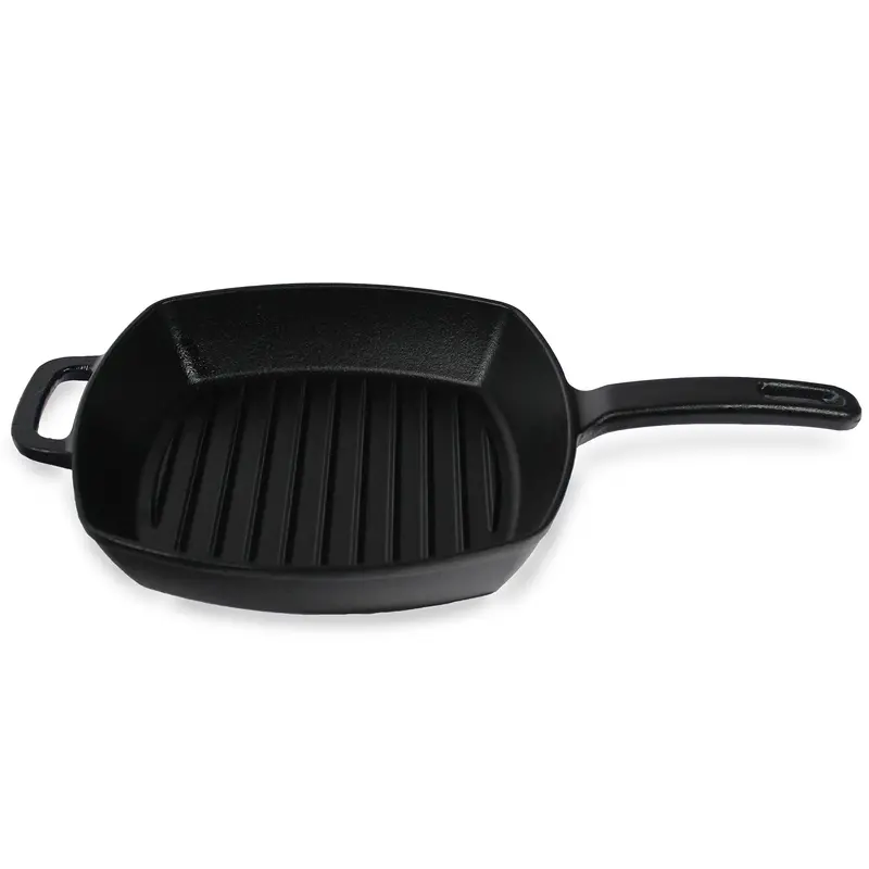 Pre-Seasoned 10-Inch Cast Iron Square Skillet – Oven & Stovetop Safe 1