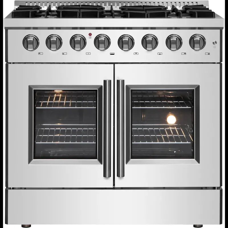 Premium Freestanding Dual Fuel Range — 36" Wide, 6 Sealed Burners, 5.36 Cu. Ft. Convection Oven, Continuous Grates 2