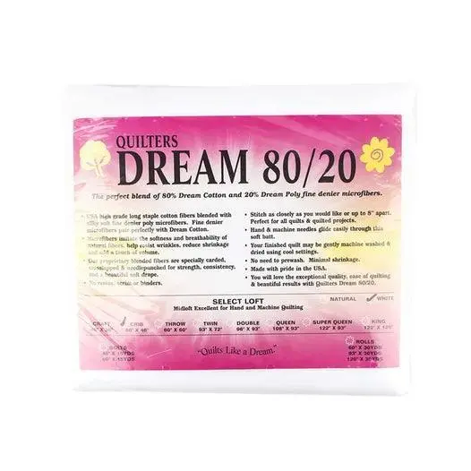 Quilter'S Dream 80/20 Cotton-Polyester Blend Quilt Batting 1