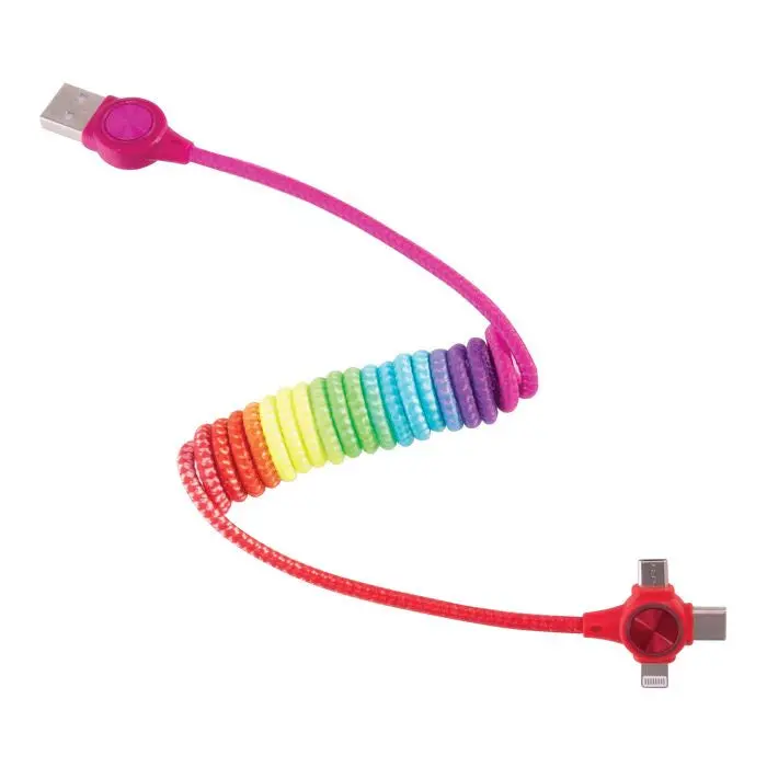 Rainbow Spiral 3-In-1 Usb Charging Cable 1