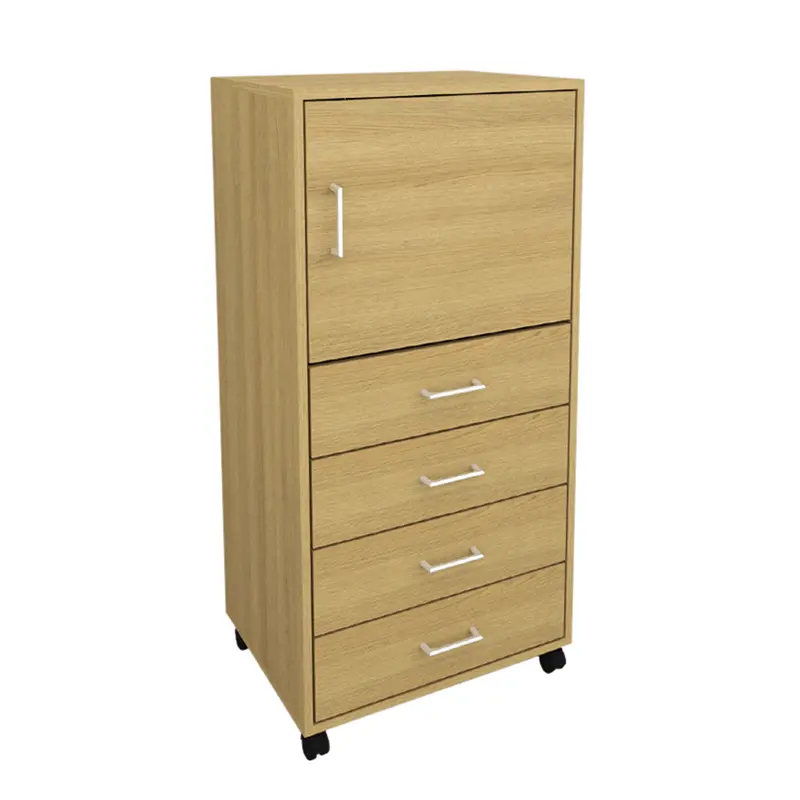 Rhys Tall Pedestal Cabinet – 4-Drawer + Door Storage Unit 1