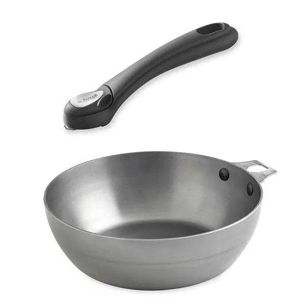 Rustic Mineral B Steel Sauté Pan (24 Cm) + Removable Handle – De Buyer 1