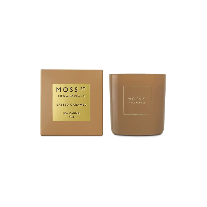 Salted Caramel Scented Soy Candle – 90G Compact Jar 1