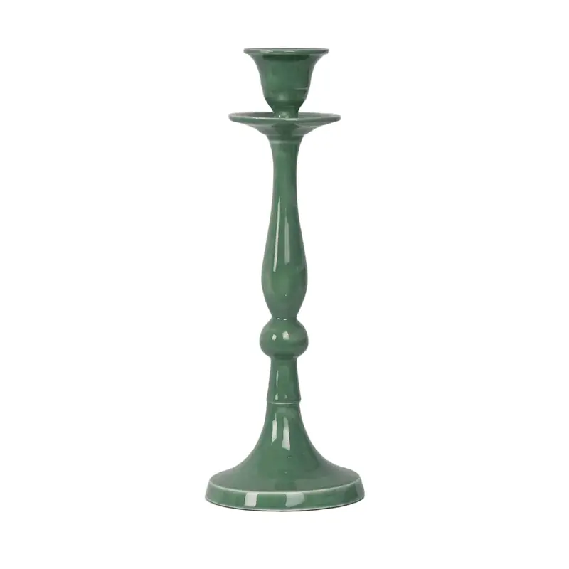 Sante Green Enamel Candle Stand For Modern Interiors 1