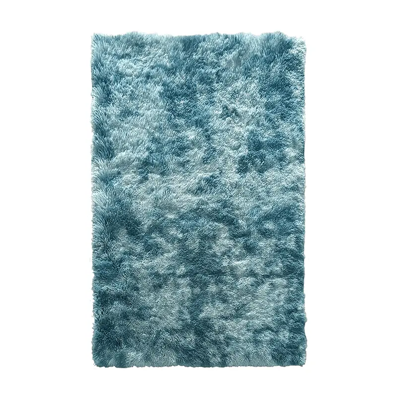 Sari Peacock Blue Plush Rug 1
