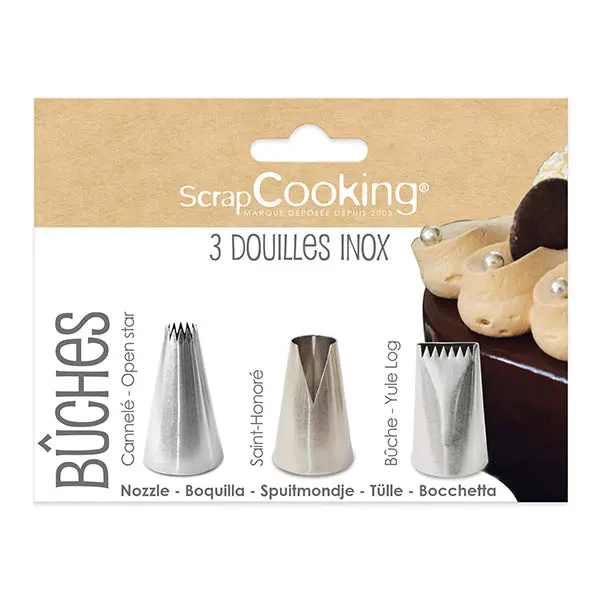 Scrapcooking Yule Log Piping Tip Set – 3-Piece 1
