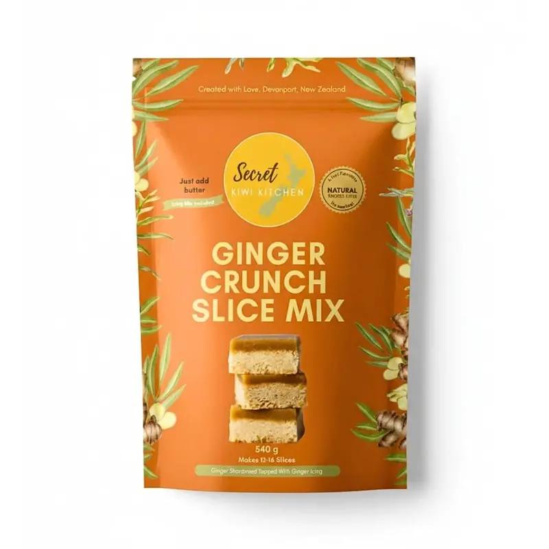 Secret Kiwi Kitchen Ginger Crunch Slice Mix (540G) – Ready-To-Bake 1