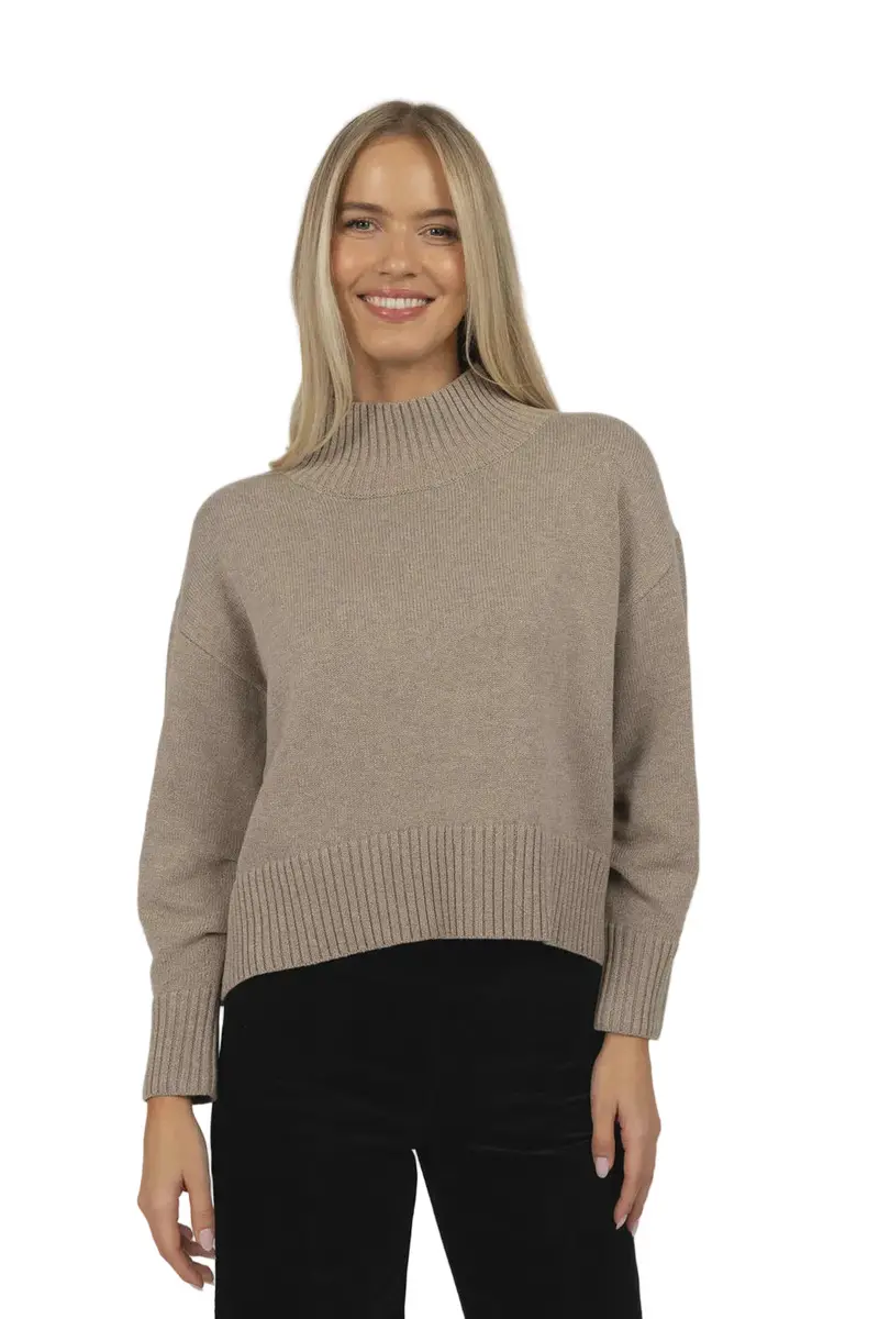 Sera Mushroom-Tone Knit-Effect Jumper 1