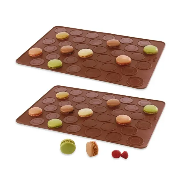 Silicone Flexi-Mold Tray For Mini Macarons – 36-Cavity Baking Mat By Mathon 1