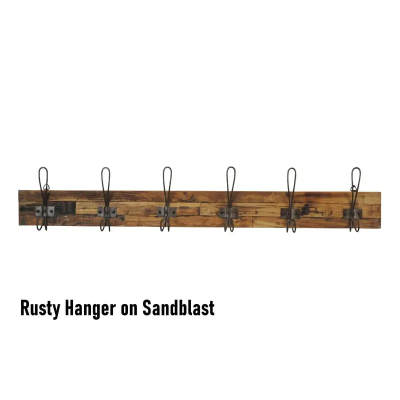 Six-Hook Recycled Teak Coat Hanger 1
