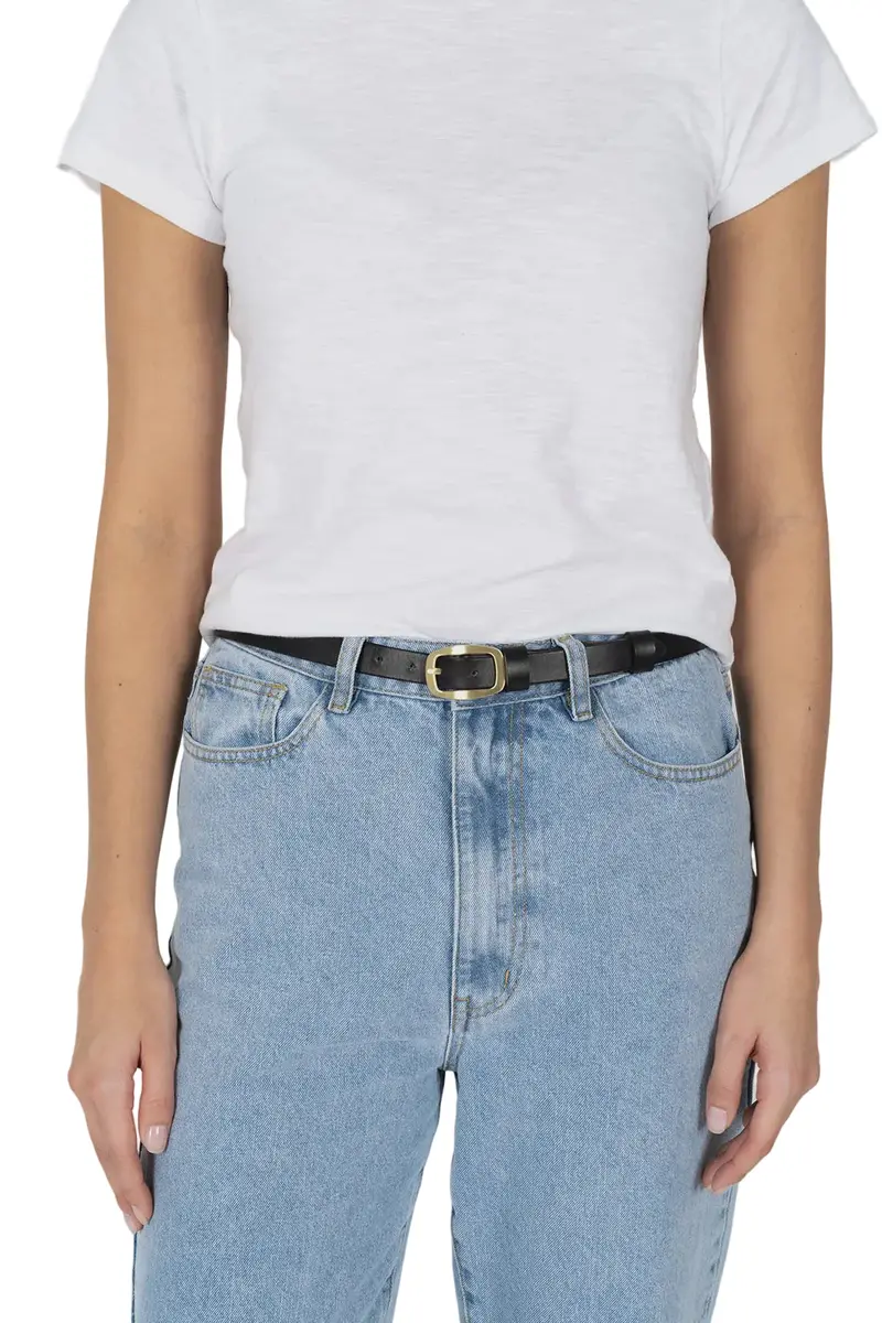 Slim Black Twiggy Belt With Minimalist Buckle 1