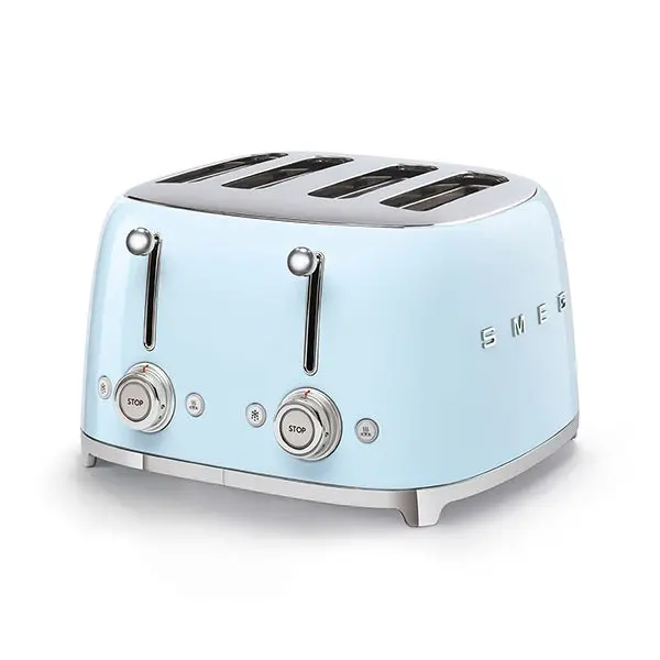 Smeg Tsf03Pbeu 4-Slice Toaster – Azure Blue Finish, 2000 W 1