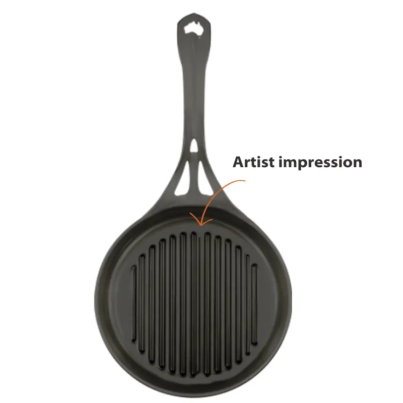 Solidteknics Aus-Ion™ Grill Frypan – 26 Cm Heavy-Duty Cast Iron Alternative 1