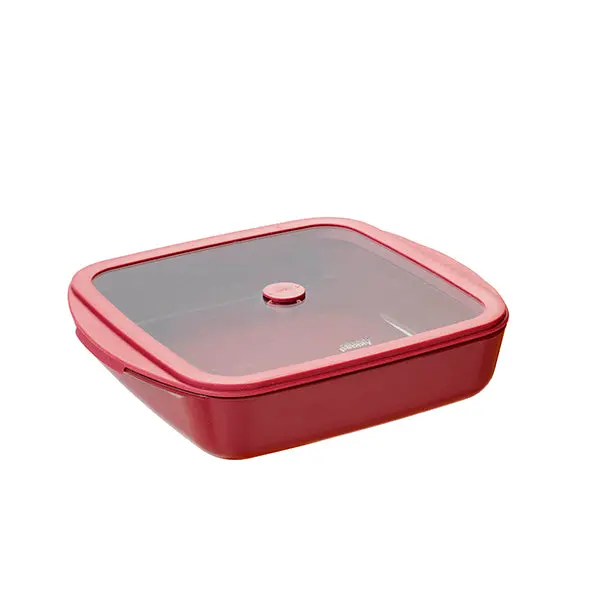 Square Garnet Oven Dish – 1.6L – Heat-Resistant Borosilicate Glass – Pebbly 1