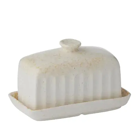 Studio Nougat-Glazed Ceramic Butter Dish 1