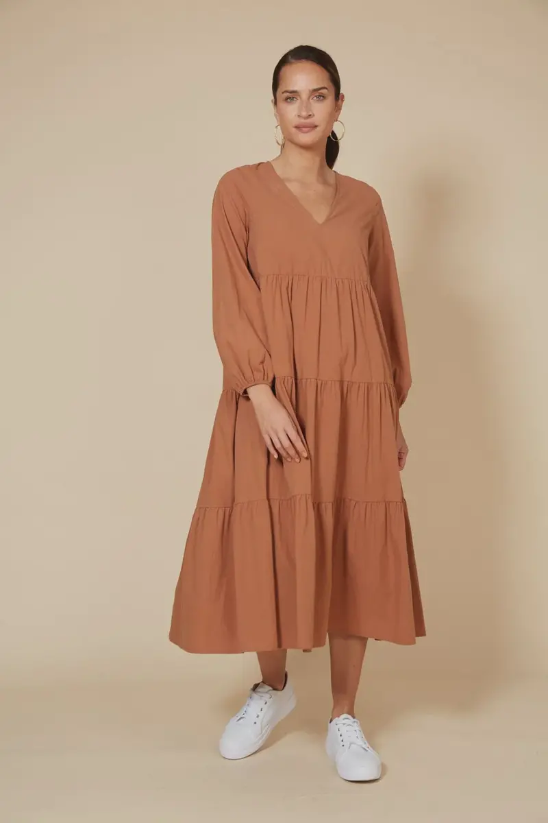 Studio Tiered Cinnamon Maxi Dress 1