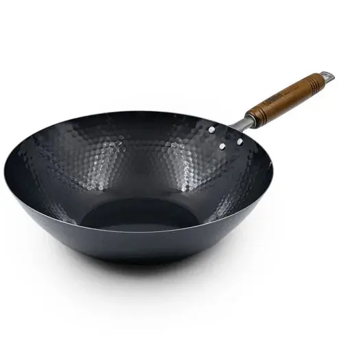 Summit Iron Hammered Beijing-Style Flat-Bottom Wok – Japanese Craftsmanship 1