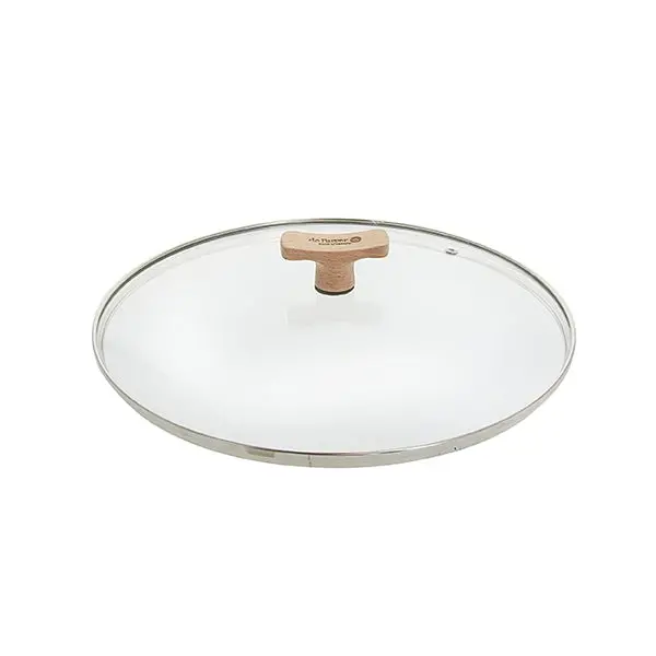 Tempered Glass Lid With Beechwood Knob – 28Cm, De Buyer 1