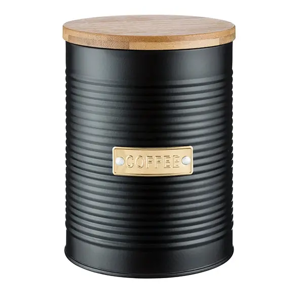 Typhoon 1-Litre Black Coffee Canister – Airtight Storage Jar With Flip Lid 1