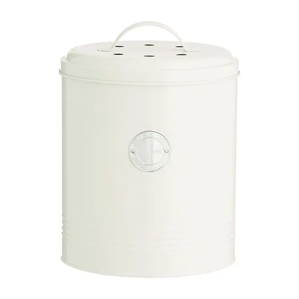 Typhoon Compost Bin – 2.5 L Matte White Countertop Waste Container 1