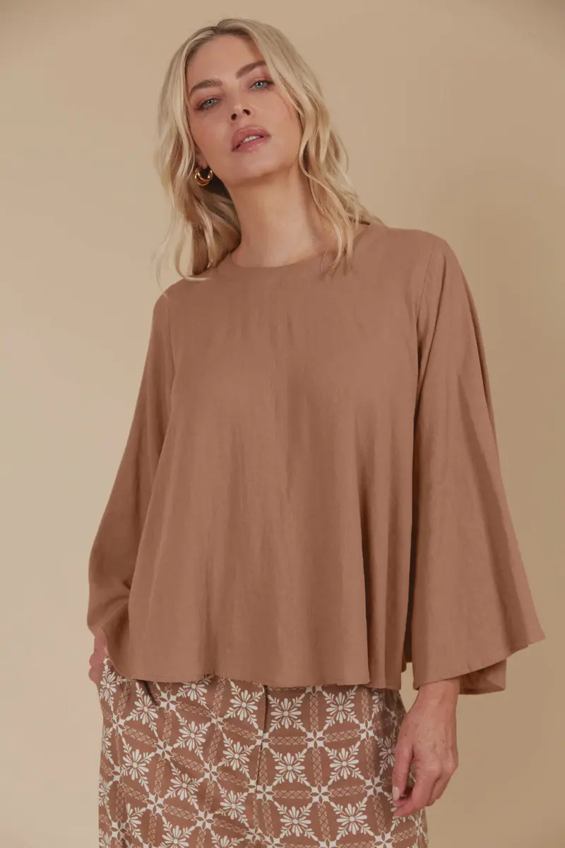 Venus Wrap Top In Toffee Hue 1