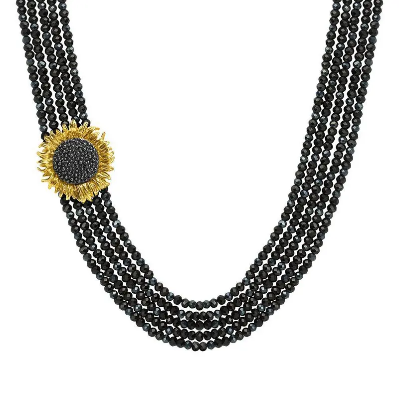 Vincent Multi-Strand Necklace With Onyx, Spinel, And Diamond Accents 1
