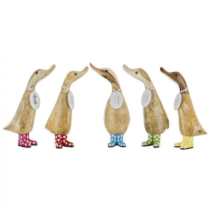 Welly Duckling Bath Toy – Polka Dot Natural Rubber Design 1
