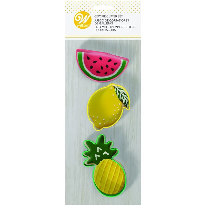 Wilton Fruit-Shaped Cookie Cutter Set – 3-Piece Vibrant Designs 1