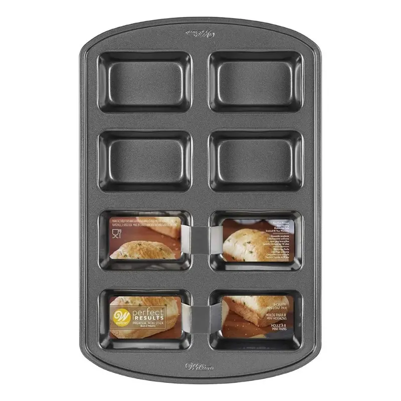 Wilton Mini Loaf Pan – 8-Cavity Non-Stick Baking Tin For Individual Quick Breads 1