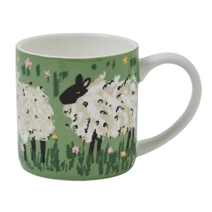 Woolly Sheep Design Bone China Coffee Mug 1
