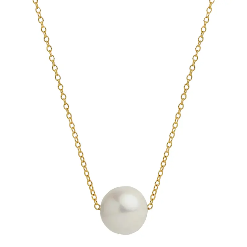 Yellow Gold-Tone Whirlpool Pearl Necklace 1