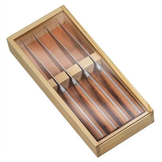 Zassenhaus 4-Piece Wooden-Handle Steak Knife Set 1