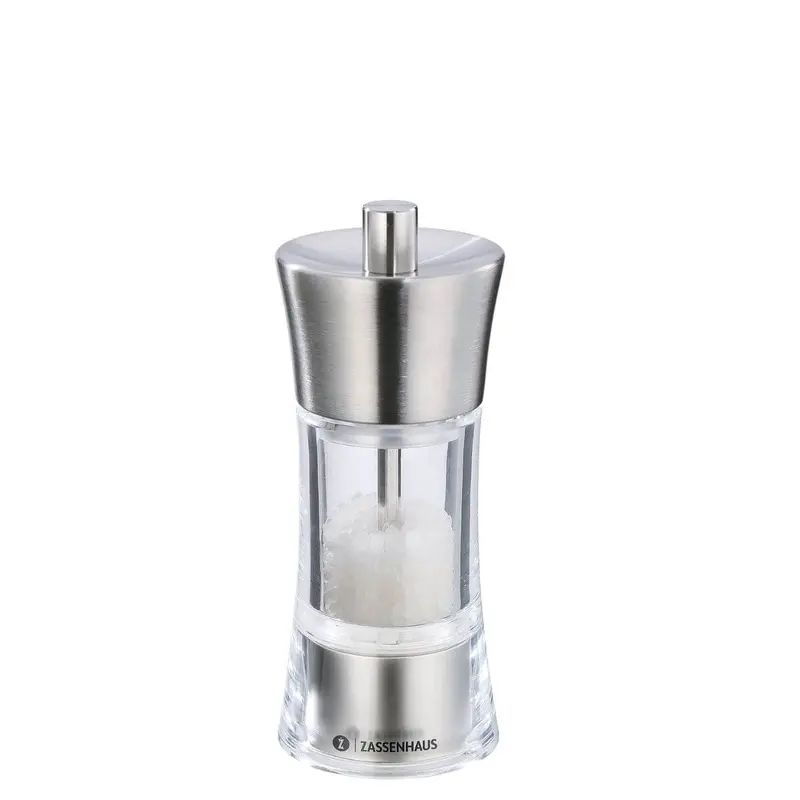 Zassenhaus Aachen Salt Mill – Stainless Steel & Acrylic, 14 Cm 1