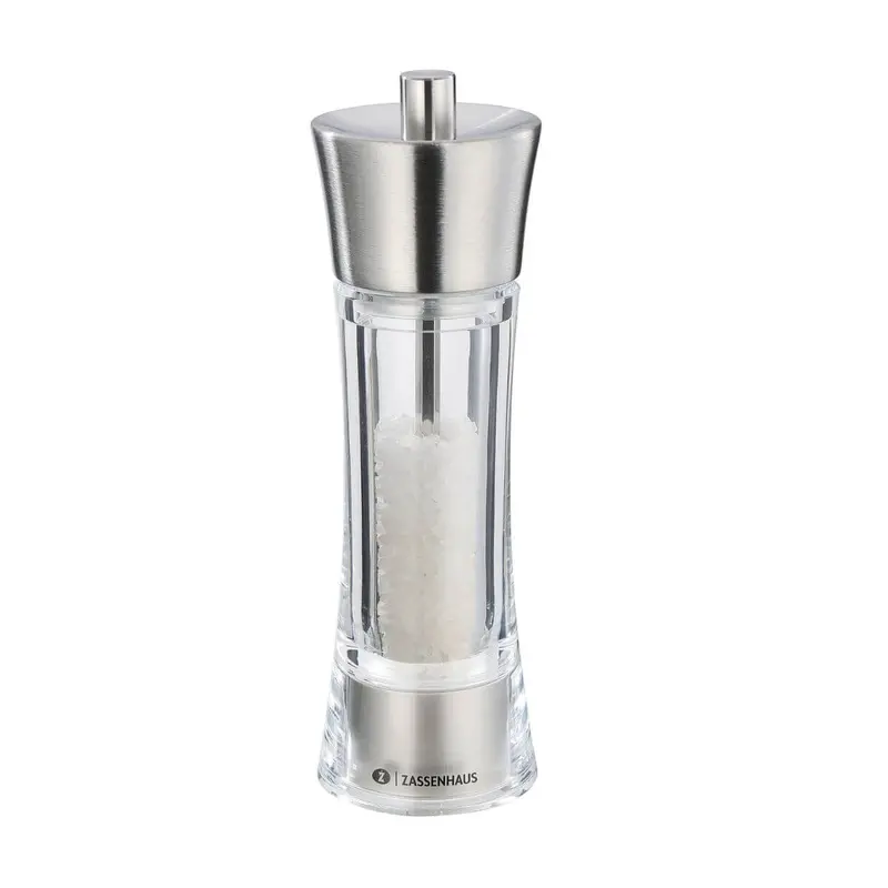 Zassenhaus Aachen Salt Mill – Stainless Steel & Acrylic, 18 Cm 1
