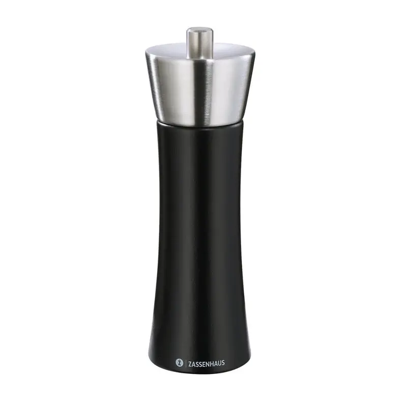 Zassenhaus Augsburg Pepper Grinder – Black Body With Stainless Steel Mechanism, 18 Cm 1