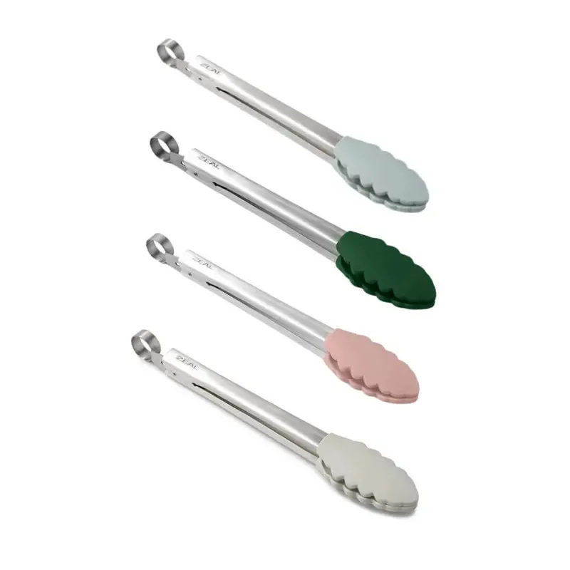 Zeal Colorful Silicone Tongs – 10 Inch Heat-Safe Grippers 1